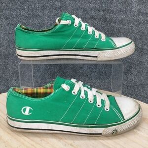Champion Shoes Womens 9 Casual Lace Up Sneakers Green Fabric Cap Toe Low Top